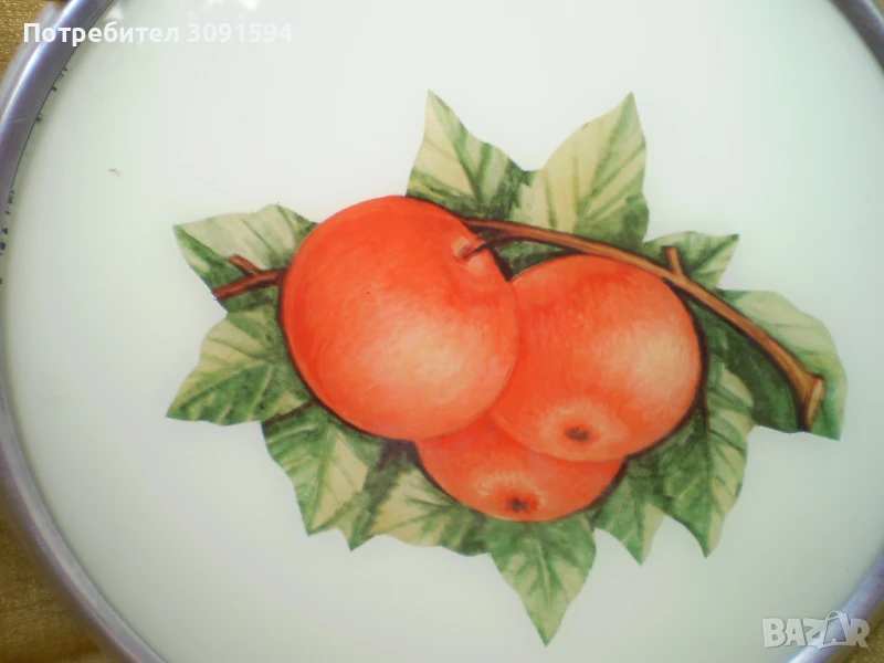 Ретро въртящ порцеланов поднос на плодове, снимка 1
