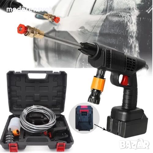Безжичен Воден пистолет,за миене на автомобили с висока мощност и налягане на 2бр. батерии Cleaning, снимка 1