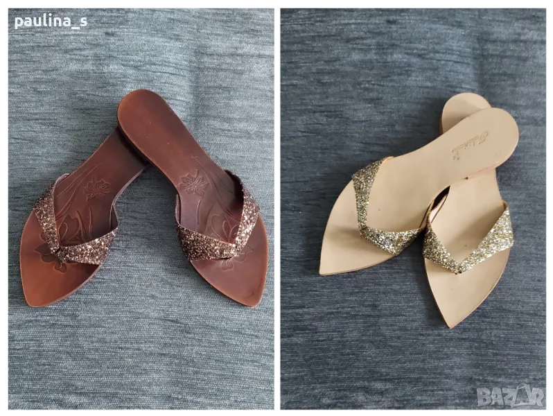 Чехли с блестящи каишки / Italy , снимка 1