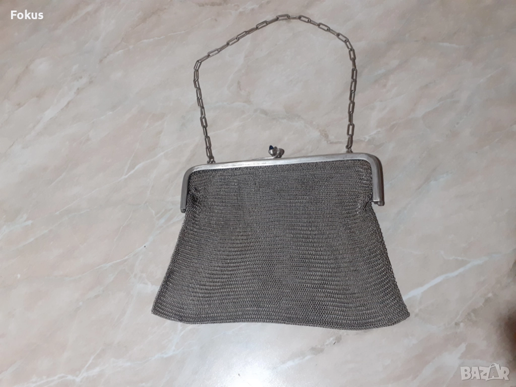 Стара градска дамска метална чантичка портмоне 19 в. Alpacca, снимка 1