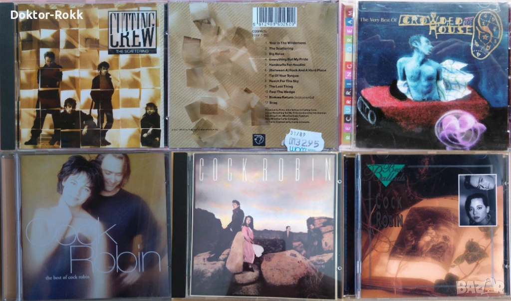 Crowded House + Cutting Crew + Cock Robin – оригинални дискове, снимка 1