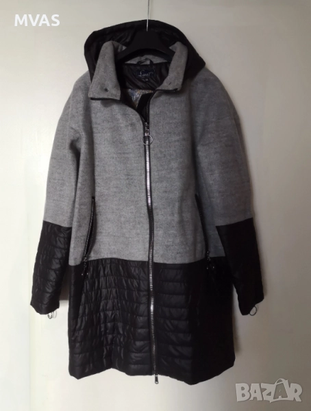 Ново дамско есенно яке черно сиво XL , снимка 1