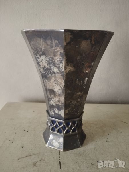 Посребрена ваза в стил арт деко, снимка 1