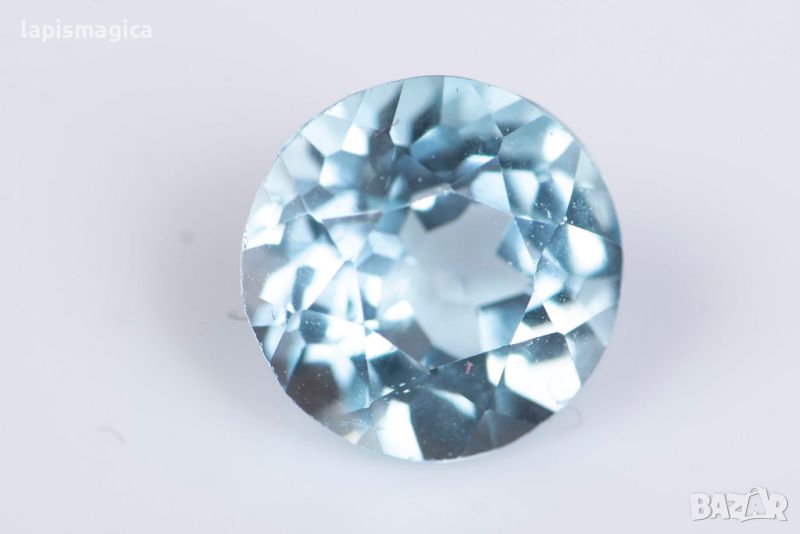 Син топаз 0.96ct 6mm кръгла шлифовка #3, снимка 1