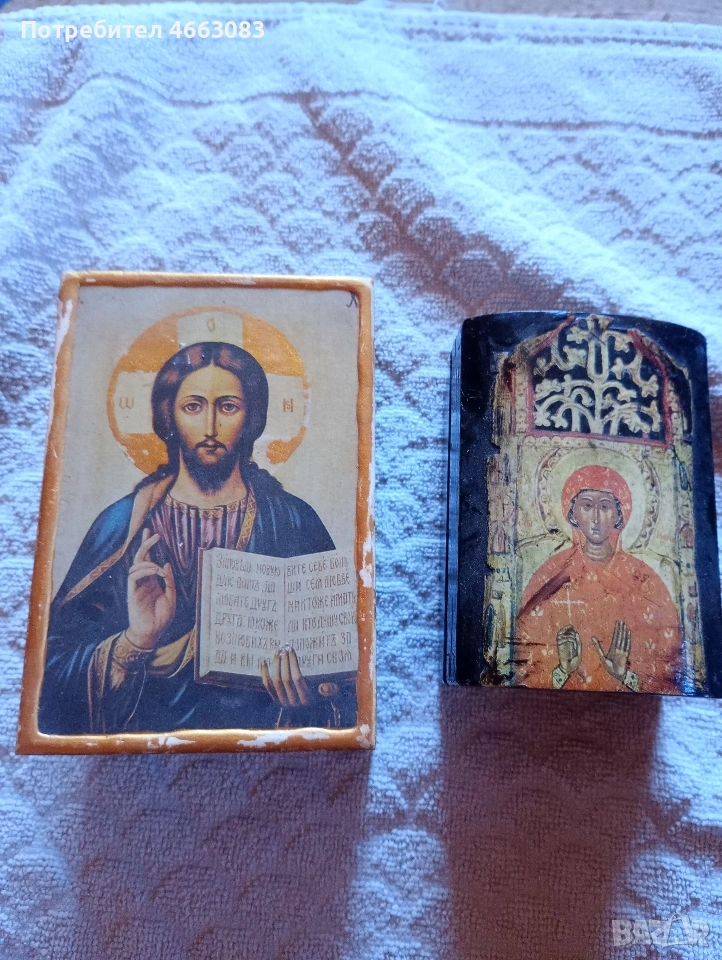 Лот дървени кутии с нарисувани икони!, снимка 1