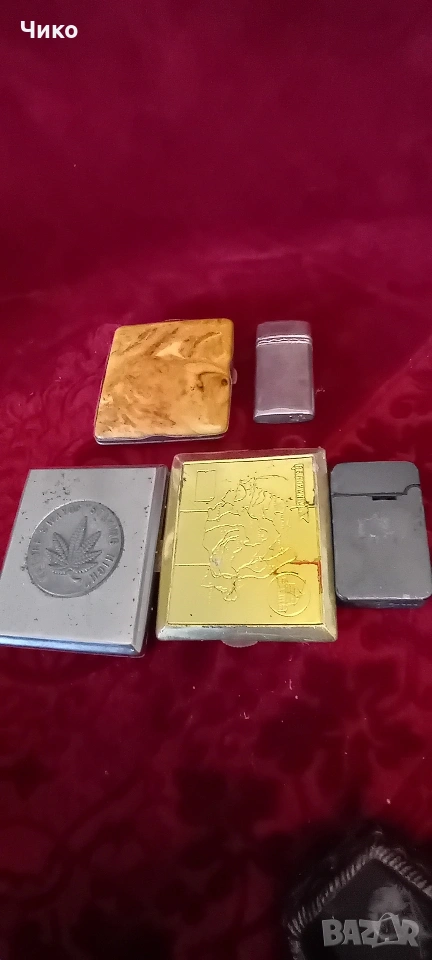 3бр стари табакери и 2бр запалки, снимка 1
