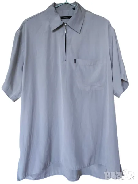 Мъжка спортна риза с джоб Chris K., 100% полиамид, Сива, 72х62 см, M, снимка 1