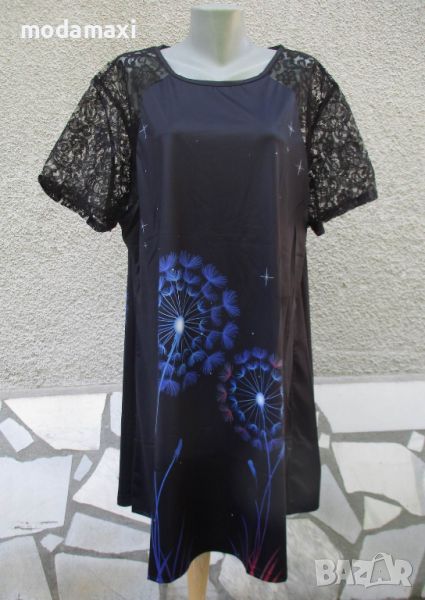 4XL Нова рокля с дантелени ръкави , снимка 1