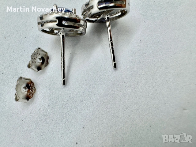 Сребърни обеци с мойсанит (Диамант) 0.5 карата, снимка 6 - Обеци - 54091883