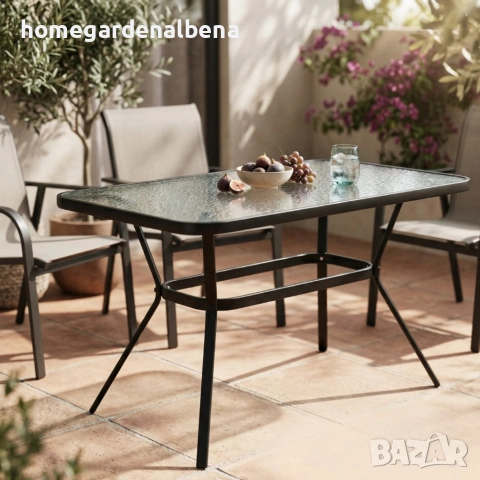 Елегантна Правоъгълна Маса със Стъклен Плот — Стил и Здравина във Всяко Пространство!, снимка 4 - Маси - 54055844