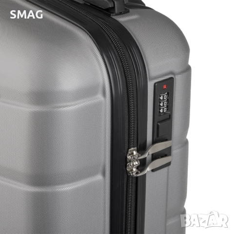 Куфар с колелца 58л, сив метален_1245725, снимка 4 - Куфари - 52188610