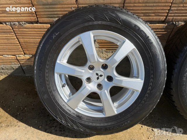 Оригинални алуминиеви джанти с зимни гуми за Mitsubishi Outlander Lancer ASX 5x114,3 16 цола , снимка 2 - Гуми и джанти - 53817227