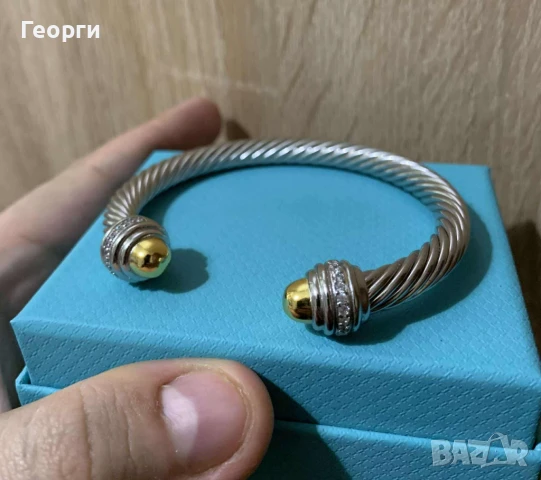 David Yurman оригинална сребърна масивна гривна , снимка 2 - Гривни - 51398545