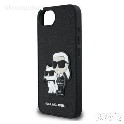 Оригинален кейс Karl Lagerfeld Saffiano Karl and Choupette, За iPhone 16e, Черен, снимка 6 - Калъфи, кейсове - 50448457