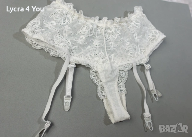 Нови бели дантелени полупрашки с вградени жартиери, снимка 8 - Бельо - 53144424