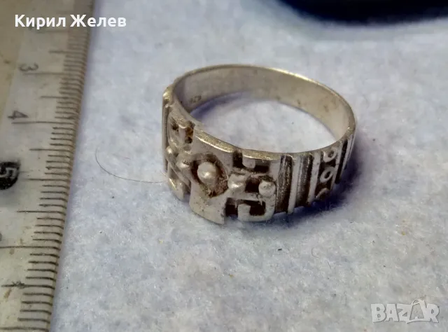 СТИЛНО РЕТРО АРТ ОРНАМЕНТИРАН СРЕБЪРЕН ПРЪСТЕН РЪЧНА БИЖУТЕРСКА ИЗРАБОТКА 50209, снимка 8 - Пръстени - 49959634