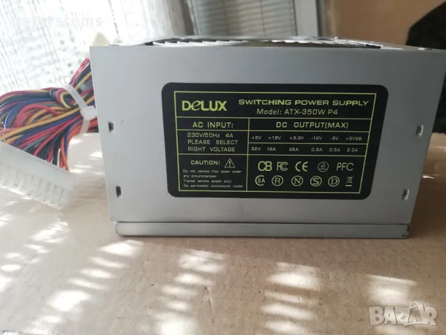 Компютърно захранване 350W Delux ATX-350W P4 120mm FAN, снимка 4 - Захранвания и кутии - 47225157