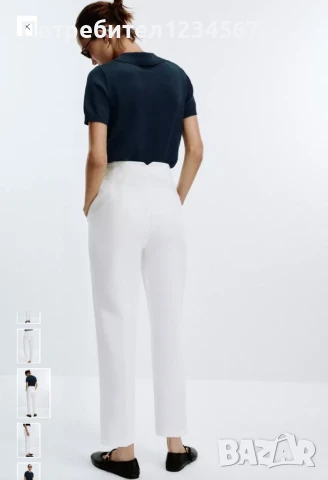 НОВ бял панталон на Zara, снимка 2 - Панталони - 51355839