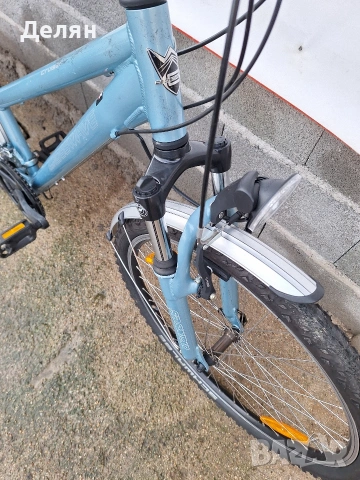 Велосипед CROSSWAVE 26",алуминиева рамка,преден амортисьор,скорост 3×8,монтаж SHIMANO ACERA,фар, снимка 6 - Велосипеди - 53600218