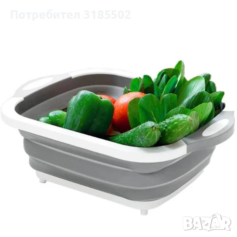 Многофункционална сгъваема дъска за рязане - леген с тапа, снимка 7 - Аксесоари за кухня - 51277274