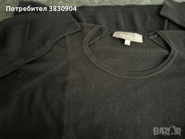 Блуза с дълъг ръкав, MaxMara, Италия, размер М, черна, снимка 4 - Блузи с дълъг ръкав и пуловери - 45360993