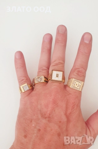 Мъжки златни пръстени  14К, снимка 7 - Пръстени - 51583212