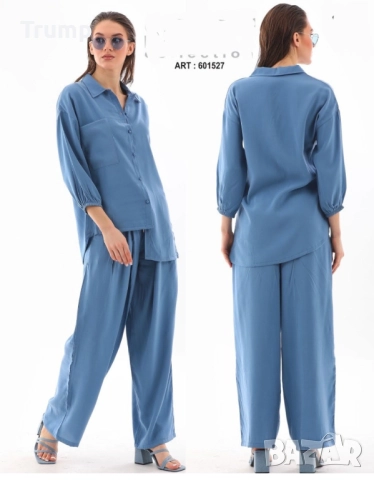 - 40 % красив дамски комплект от панталон с риза, снимка 2 - Комплекти - 51586914