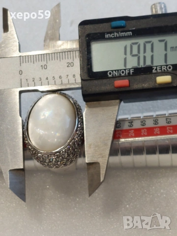 Солиден сребърен дамски пръстен с циркони и седеф-сребро 925.Ръчно изработен., снимка 11 - Пръстени - 53357512