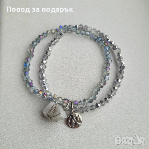 Дамски блестящи гривни с естествен кварц , снимка 5 - Гривни - 53040780
