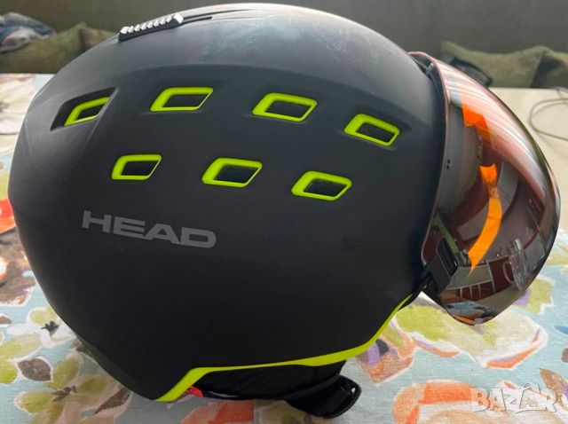 HEAD RADAR BLACK / LIME каска с визьор за ски / сноуборд  XL = № 60-63, снимка 4 - Зимни спортове - 46022271