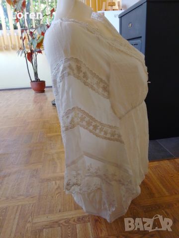 Дамска бяла блуза с дантела , снимка 4 - Тениски - 45510285
