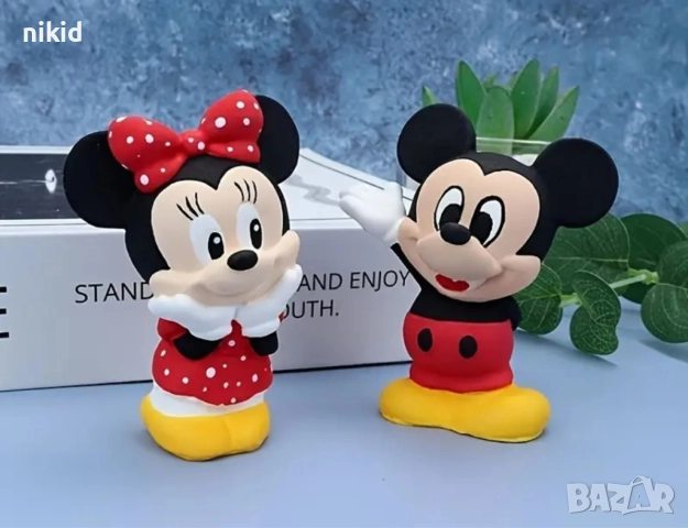 3D 5 бр Дисни Мечо Пух Мики Мини Маус Дейзи Дък силиконов молд форма гипс кубчета имена свещ сапун, снимка 3 - Форми - 52894221