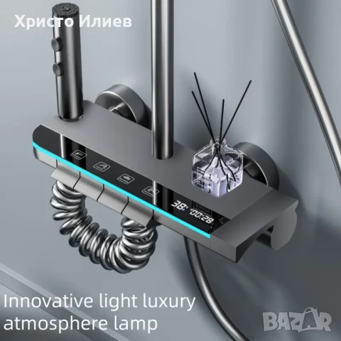 Луксозна душ система със светещ смесител дисплей и 4 функции бутони, снимка 7 - Смесители - 51118188