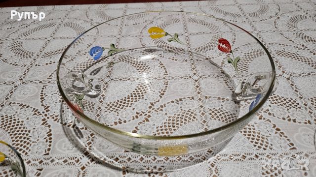 Рисувани стъклени чинийки, снимка 7 - Чинии - 46420963