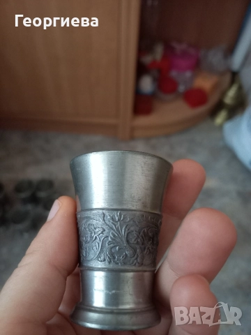 Оловно-цинкови немски чашки и малка халба, снимка 17 - Антикварни и старинни предмети - 51702934