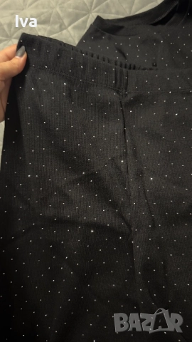 Alessa дамски комплект обсипан с камъни с дълъг ръкав и широк панталон - размери, снимка 5 - Комплекти - 50234593