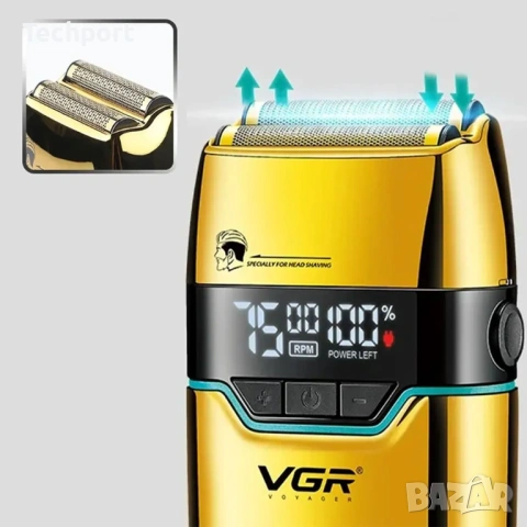 VGR V-350 Professional Shaver – Професионалнен шейвър (Gold), снимка 2 - Електрически самобръсначки - 53589184