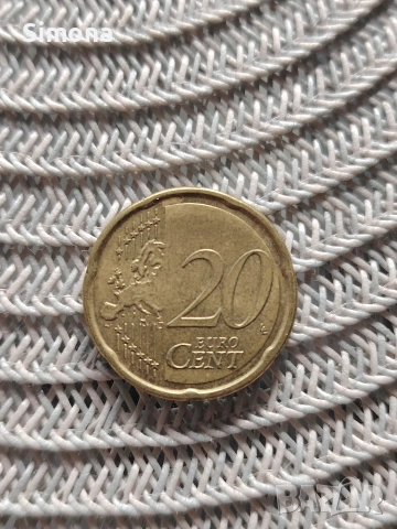 20 цента Италия 2020 г. , снимка 2 - Нумизматика и бонистика - 53916120