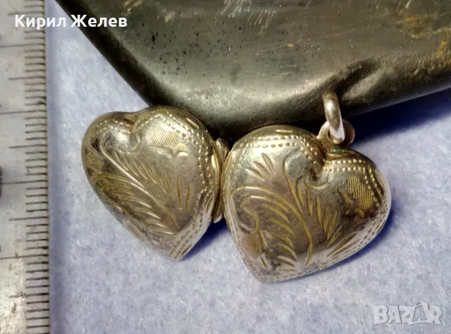 АрНУВО РЪЧНО ФЛОРАЛНО ОРНАМЕНТИРАН СРЕБЪРЕН МЕДАЛЬОН СЪРЧИЦЕ РАМКА За СНИМКИ СРЕБРО 925 АНГЛИЯ 30376, снимка 9 - Антикварни и старинни предмети - 50340807