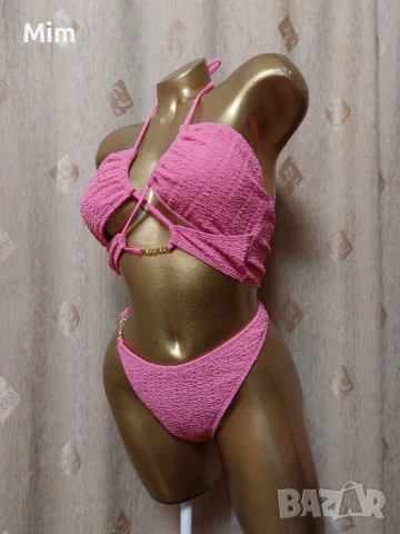 М Розов бански от две части , снимка 7 - Бански костюми - 50742962