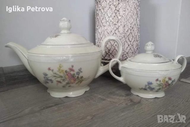 Баварски чайник и захарница -1940година., снимка 1 - Антикварни и старинни предмети - 46417520