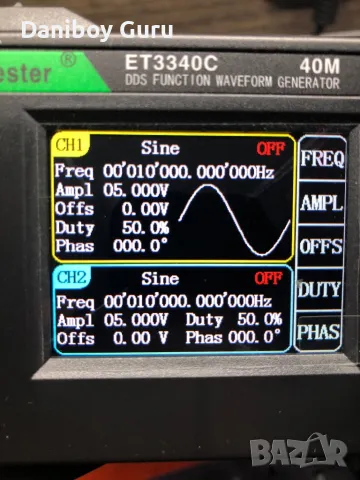 2-канален DDS  сигнал генератор Генератор на синусоида Генератор на форма на вълна 0~40MHz ET3340C, снимка 8 - Друга електроника - 48837164
