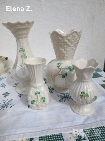 Малка ваза Belleek Shamrock Basketweave, снимка 5 - Вази - 52505550
