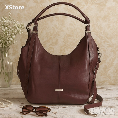 Дамска чанта тип торба от еко кожа – стил, организация и удобство в едно, снимка 5 - Чанти - 52585893