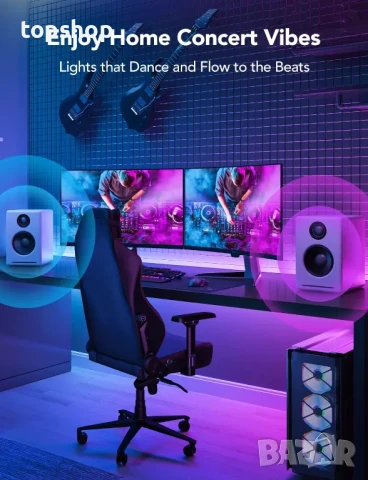 НОВА, ТЕСТВАНА Govee M1 RGBIC LED лента, 16.4 фута WiFi LED светлини за шкаф, телевизор, легло..., снимка 5 - Лед осветление - 50575671