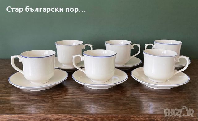 Неупотребяван порцеланов комплект за кафе на "Коста Йорданов" гр. Видин, снимка 2 - Чаши - 45275979