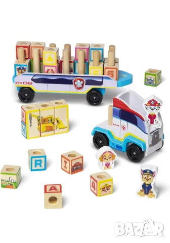 Melissa & Doug - Дървен камион за игра - Пес Патрул/ Paw patrol, снимка 3 - Образователни игри - 48302535