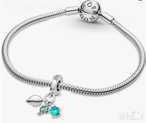 Талисман Пандора сребро 925 Pandora Fish, Sea Turtle & Conch Charm, снимка 3 - Гривни - 39443897