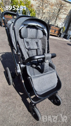 Количка Venicci Upline Slate Grey + Кошница Britax Römer Baby Safe Pro, снимка 9 - Детски колички - 53997656