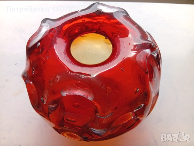 Ваза murano кехлибар 14/18 см, снимка 2 - Вази - 53957788